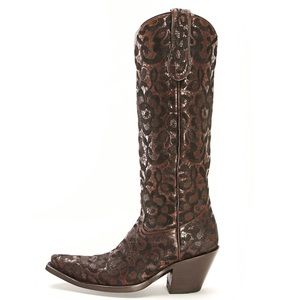 Corral Black & Brown Embroidered Boots Size 8.5M